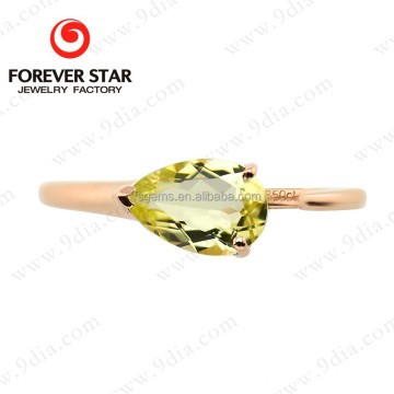 Trendy Natural Gemstone 14K Gold Ring Couple Ring